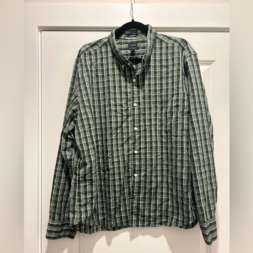 J Crew Slim Untucked Performance Button Down Shirt